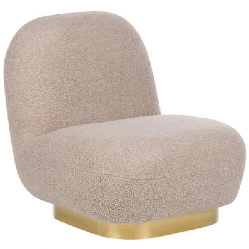 Image of Beliani Boucle Armless Chair Beige Loviisa