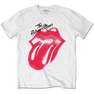 Image of The Rolling Stones - Spray Tongue Unisex XX-Large T-Shirt - White