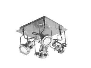 Image of SPOT LED 4 Light Spotlight Clusters Nickel 400lm 2700K 25x25x16cm