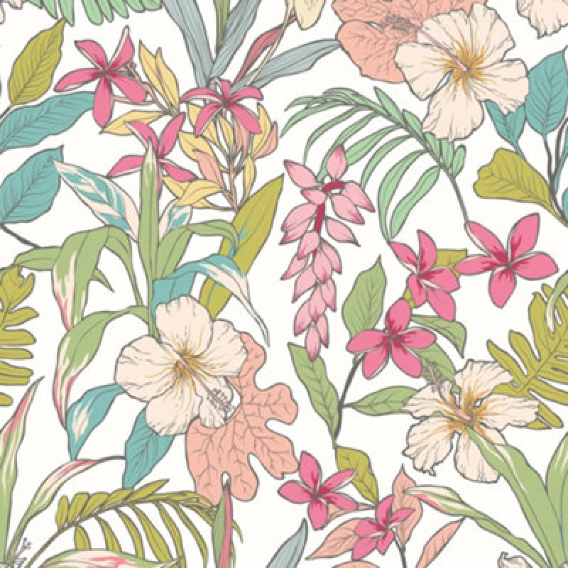 Image of Hoopla Walls Oasis Apple & Rose Smooth Matt Wallpaper