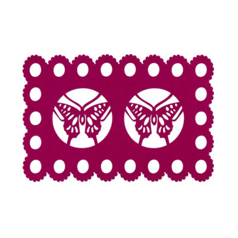 Image of Premier Housewares Felt Place Settings Hot Pink Butterfly Design Placemats Pink