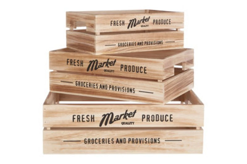 Image of Orsina Set Of 3 Rustic Provisions Natural Crates