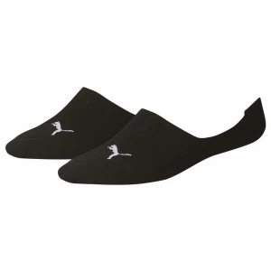 Image of Puma Invisible Footie Socks UK Size 2H-5 Black 2 Pack