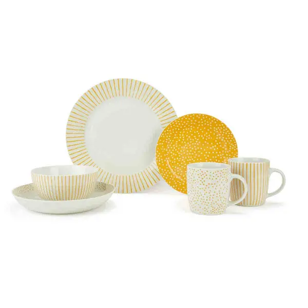 Image of Waterside 20Pc Betsy Amber & White Dinner Set 6256