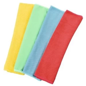 Image of Xavax Microfibre Cloths, 30 x 30 cm, blue/green/yellow/red