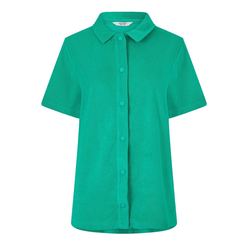 Image of Jack Wills Terry Short Sleeve Shirt - Green Green 6