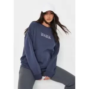 Image of Missguided Maternity Varsity Mama Sweat - Blue
