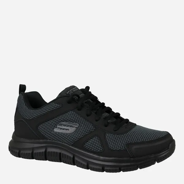 Image of Skechers Mens Track Bucolo Leather Lace Up Sport Trainers UK Size 8 (EU 42) Black SKE1538-BBK-8
