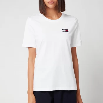 Image of Tommy Hilfiger Womens Regular Motion Flag Crewneck T-Shirt - White - S