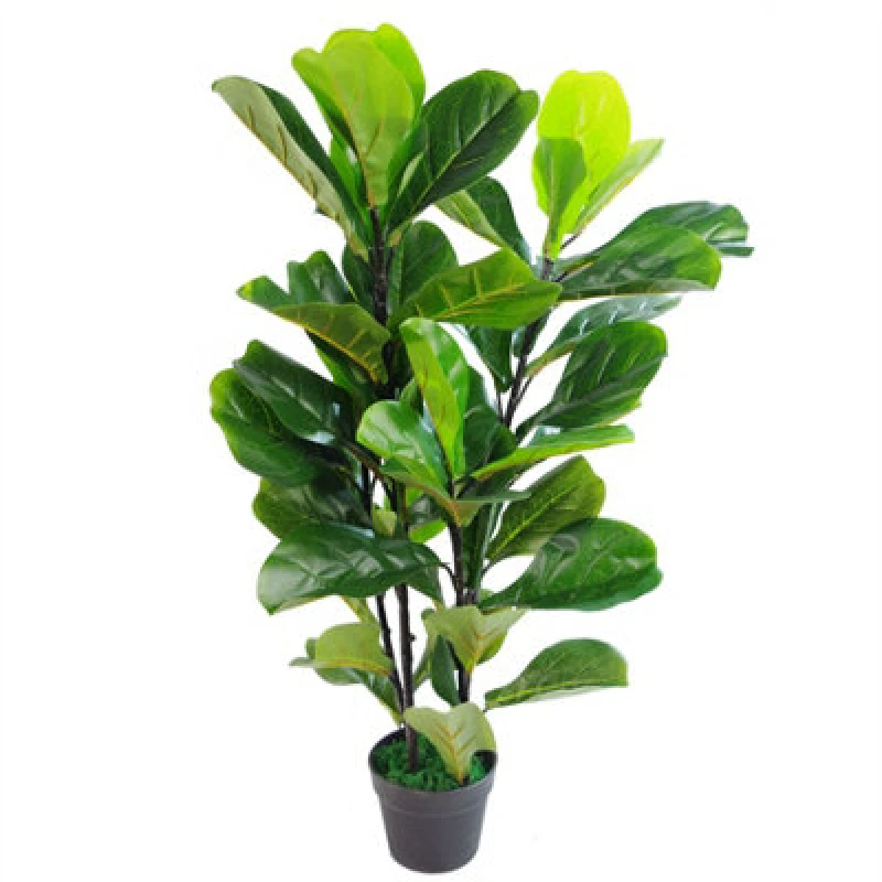 Image of Leaf 90cm (3ft) Large Artificial Fiddle Fig Tree Ficus Lyrata Plant Green