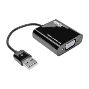 Image of Tripp Lite U244-001-VGA USB 2.0 to VGA Dual/Multi-Monitor External Video Graphics Card Adapter with Built-In USB Cable 128 MB SDRAM 1080p @ 60 Hz