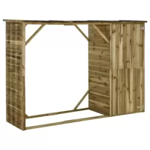 Image of Vidaxl Garden Firewood Tool Storage Shed Pinewood 253x80x170cm