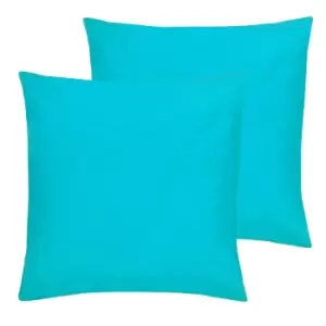 Image of Furn. Wrap Outdoor Polyester Filled Cushions Twin Pack Aqua