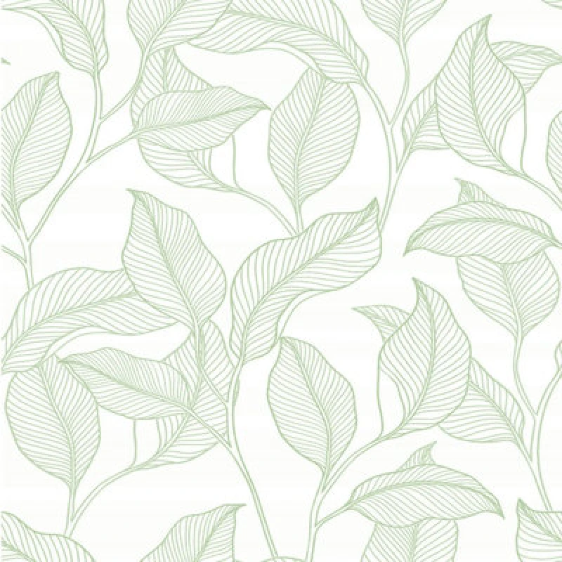 Image of Grandeco Tropical Leaves Exotic Leaf Trail Feature Wallpaper Textured Non Woven Green A74902