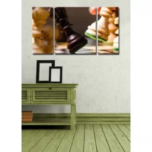 Image of 3P204045CS-17 Multicolor Decorative Canvas Wall Clock (3 Pieces)