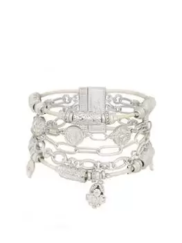 Image of Bibi Bijoux Silver Layered 'Mystic Charm' Bracelet, Silver, Women
