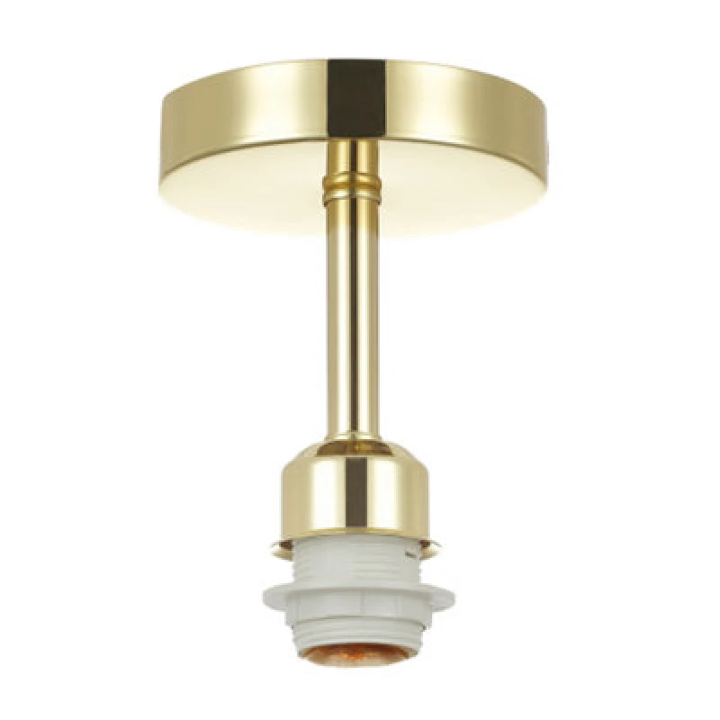 Image of Happy Homewares Polished Brass Plated Ceiling Light Fitting For Industrial Style Light Bulbs