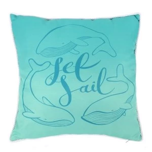 Image of Set Sail Whale Cushion