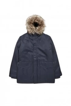 Image of Mens French Connection Bystander Nylon Parka Jacket Blue