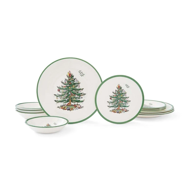 Image of Spode Spode Christmas Tree 12 Piece Dinner Set White UH05201