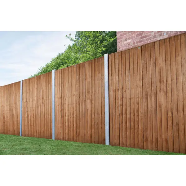 Image of Forest Garden Closeboard Fence Panel 6' x 6' (5 Pack) in Golden Brown Timber