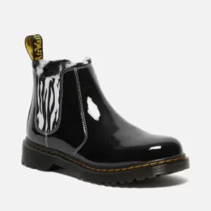 Image of Dr. Martens Kids 2976 Leonore Lamper Patent Leather-Blend Boots - UK 3 Kids