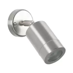 Image of Brushed Steel Adjustable Spot Outdoor Wall Light