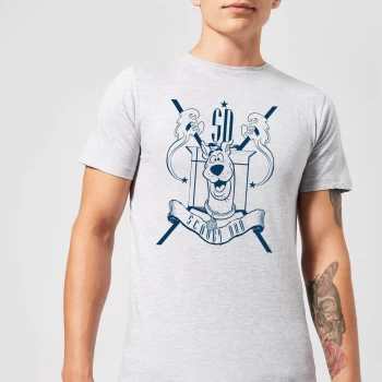 Image of Scooby Doo Coat Of Arms Mens T-Shirt - Grey - XS - Grey