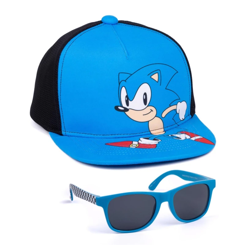 Image of Sonic the Hedgehog Adjustable Curved Peak Cap Blue male