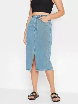 Image of Long Tall Sally Midi Denim Skirt, Blue, Size 22, Women