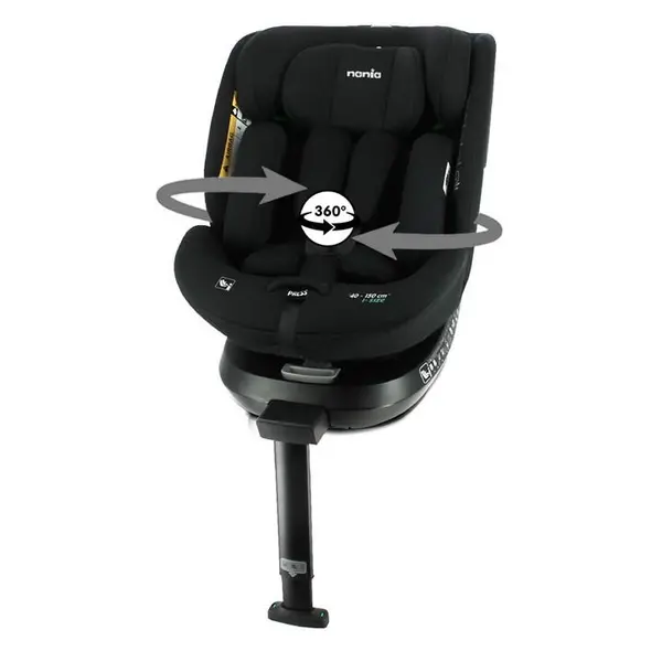 Image of NANIA Spirit I-Size 40-150cm Swivel Car Seat R129 Spin 1 Black 41079703027