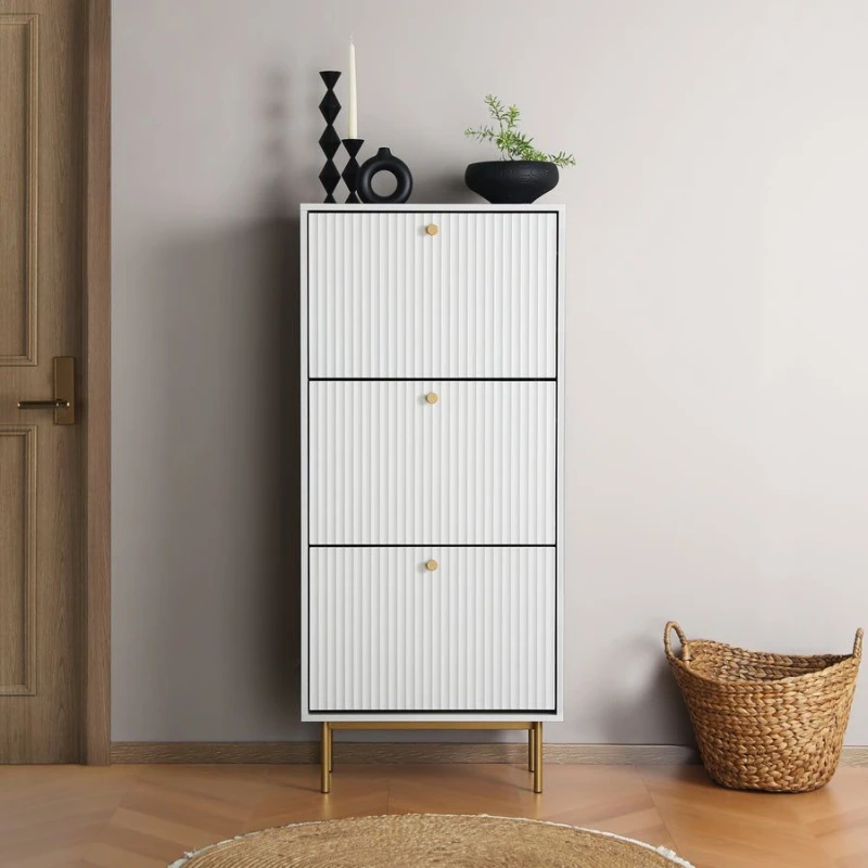 Image of Home Garden Direct Devon - Shoe Cabinet - White White Unisex