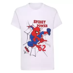Image of Spider-Man Boys Spidey Power T-Shirt (2-3 Years) (White/Red/Blue)