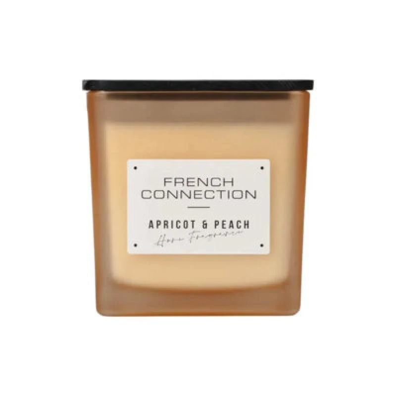Image of French Connection Square Range Apricot & Peach Candle 830G Clear