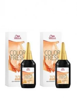 Image of Wella Wella Professionals Color Fresh Semi-Permanent Colour Medium Gold Blonde 75ml Duo Pack