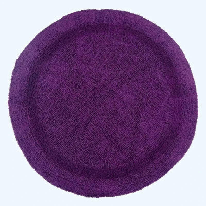 Image of Homescapes Luxury Reversible Round Bath Mat - Plum