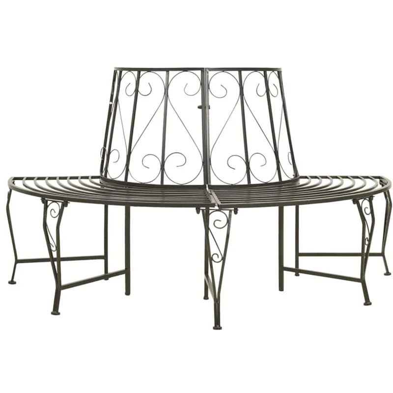 Image of VIDAXL Vidaxl - Garden Half Round Tree Bench 160cm Steel 8720286109533