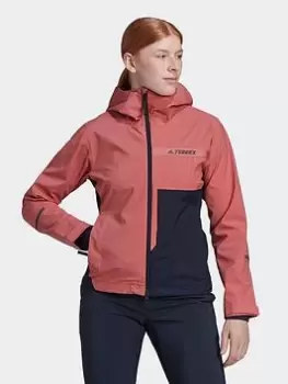 Image of adidas Terrex Multi Rain.rdy 2.5-layer Rain Jacket, Red, Size S, Women