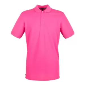 Image of Henbury Mens Modern Fit Cotton Pique Polo Shirt (S) (Fuchsia)