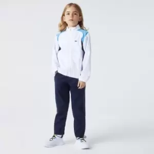 Image of Boys' Lacoste SPORT Colour-block Tennis Tracksuit Size 10 yrs White / Blue / Navy Blue / Purple