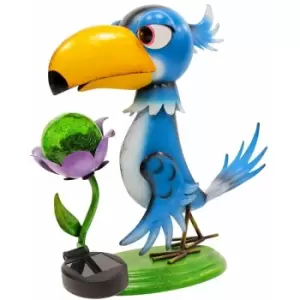 Image of Metal Animal Lights / Solar Powered LEDs / Weatherproof Statues / Garden Decorations / Patio Ornaments (Toucan) - Gardenkraft