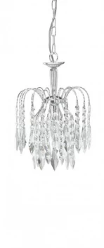 Image of 1 Light Ceiling Pendant Chrome with Crystals, E14