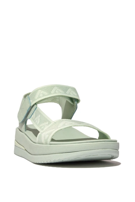 Image of FitFlop Womens Surff Back Strap Sandals in Green Size: 7 Green Female 7