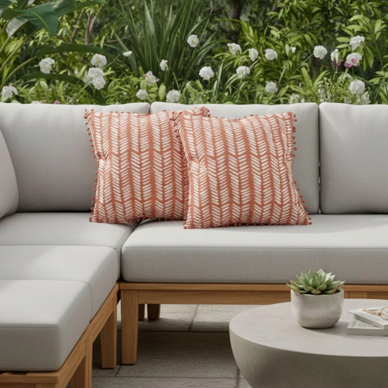 Image of Streetwize Outdoor Scatter Cushions Terracota Fern Terracotta unisex Pack of 6