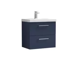 Image of Nuie Arno 600mm Wall Hung 2 Drawer Vanity & Thin-Edge Basin Electric Blue