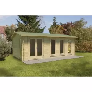 Image of Blakedown 6m x 4m Log Cabin Double Glazed 24kg Polyester Felt, No Underlay - Installation Included