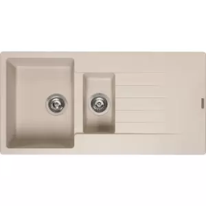 Image of Reginox Harlem Reversible Composite Kitchen Sink & Drainer 1.5 Bowl in Caffe Granite Composite