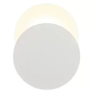 Image of Luminosa Lighting - Magnetic Base Wall Lamp, 12W LED 3000K 498lm, 20, 19cm Round Bottom Offset, Sand White, Acrylic Frosted Diffuser