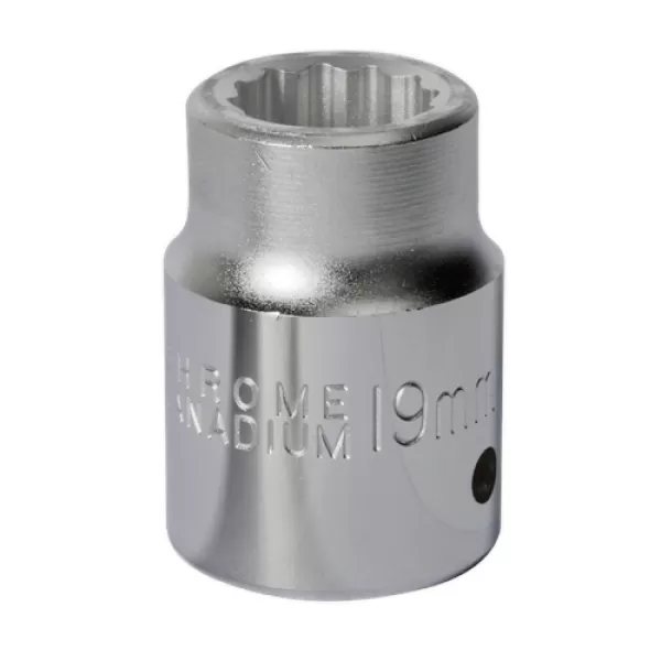 Image of Genuine SEALEY S34/19 WallDrive® Socket 19mm 3/4Sq Drive