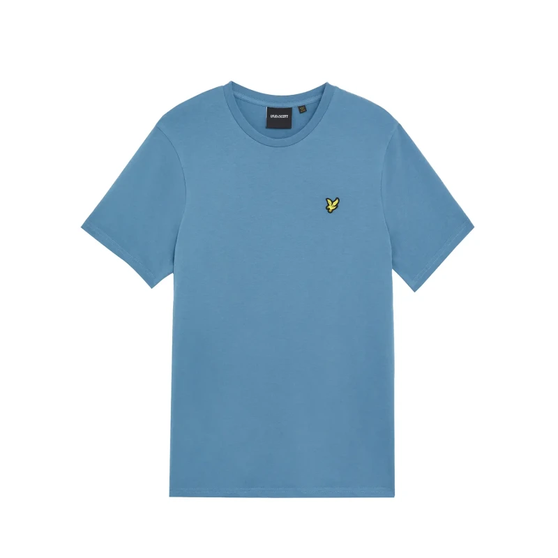 Image of Cotton Crew Neck T-Shirt in Soft Blue